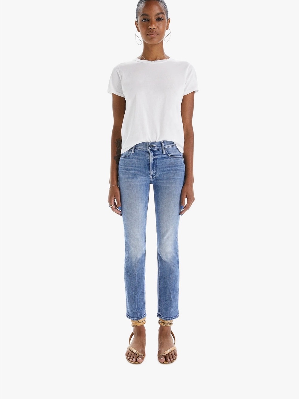 MOTHER Light Blue Straight-Leg Jeans